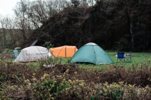 three tents pitch